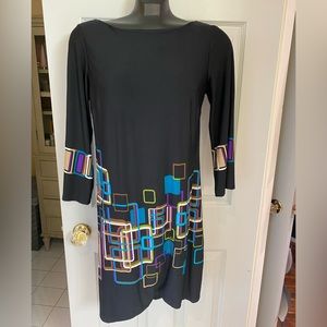 Black dress with abstract design